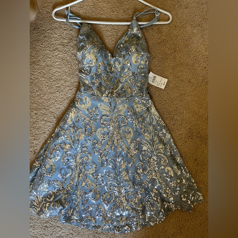 Windsor Teal Sparkly Homecoming dress